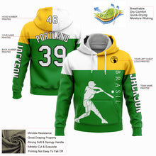 Load image into Gallery viewer, Custom Grass Green Yellow-Black 3D Brasil Brazilian Flag Sports Pullover Sweatshirt Hoodie