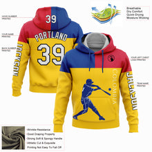 Load image into Gallery viewer, Custom Gold Royal Red-Black 3D Colombia Colombian Flag Sports Pullover Sweatshirt Hoodie