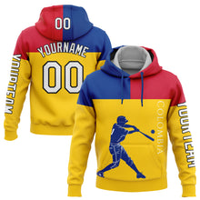 Load image into Gallery viewer, Custom Gold Royal Red-Black 3D Colombia Colombian Flag Sports Pullover Sweatshirt Hoodie