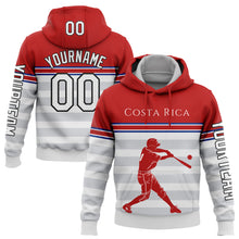 Load image into Gallery viewer, Custom White Red Royal Gray-Black 3D Costa Rica Costa Rican Flag Sports Pullover Sweatshirt Hoodie