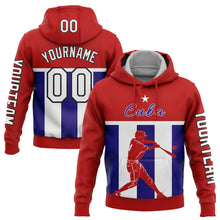 Load image into Gallery viewer, Custom Red Dark Purple-Black 3D Costa Cuba Cuban Flag Sports Pullover Sweatshirt Hoodie
