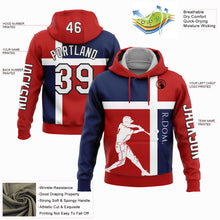 Load image into Gallery viewer, Custom Red US Navy Blue-Black 3D Dominican Republic Dominican Republic Flag Sports Pullover Sweatshirt Hoodie