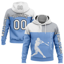 Load image into Gallery viewer, Custom Light Blue Gray-Black 3D Guatemala Guatemalan Flag Sports Pullover Sweatshirt Hoodie