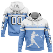 Load image into Gallery viewer, Custom Light Blue White-Black 3D Nicaragua Nicaraguan Flag Sports Pullover Sweatshirt Hoodie