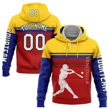 Load image into Gallery viewer, Custom Red Gold Royal-Black 3D Venezuela Venezuelan Flag Sports Pullover Sweatshirt Hoodie