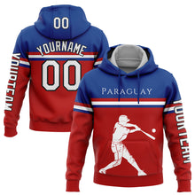 Load image into Gallery viewer, Custom Red Royal-Black 3D Paraguay Paraguayan Flag Sports Pullover Sweatshirt Hoodie