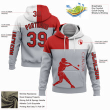 Load image into Gallery viewer, Custom Gray Red Fire Red-Black 3D Canada Canadian Flag Sports Pullover Sweatshirt Hoodie