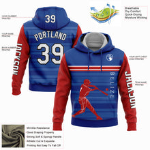 Load image into Gallery viewer, Custom Royal Red-Black 3D Belize Belizean Flag Sports Pullover Sweatshirt Hoodie