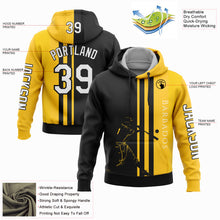 Load image into Gallery viewer, Custom Gold White-Black 3D Barbados Barbadian Flag Sports Pullover Sweatshirt Hoodie