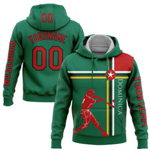 Load image into Gallery viewer, Custom Kelly Green Red Gold-Black 3D Dominic Dominican Flag Sports Pullover Sweatshirt Hoodie