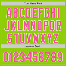 Load image into Gallery viewer, Custom Neon Green Pink-White 3D Funny Christmas Authentic Baseball Jersey