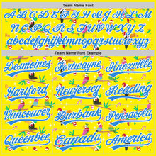 Load image into Gallery viewer, Custom Light Yellow Electric Blue-White 3D Funny Christmas Authentic Baseball Jersey