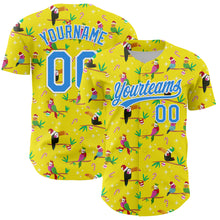 Load image into Gallery viewer, Custom Light Yellow Electric Blue-White 3D Funny Christmas Authentic Baseball Jersey