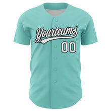 Load image into Gallery viewer, Custom Ice Blue White-Black 3D Funny Christmas Authentic Baseball Jersey