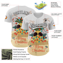 Load image into Gallery viewer, Custom White Black 3D Funny Christmas Authentic Baseball Jersey