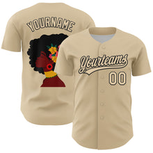 Load image into Gallery viewer, Custom City Cream Black 3D Pattern Design Black History Month Authentic Baseball Jersey