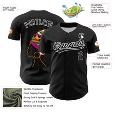 Load image into Gallery viewer, Custom Black White 3D Pattern Design Black History Month Authentic Baseball Jersey