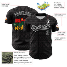 Load image into Gallery viewer, Custom Black White 3D Pattern Design Black History Month Authentic Baseball Jersey
