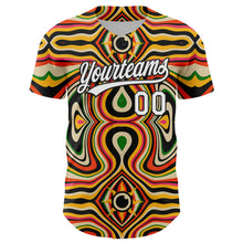 Load image into Gallery viewer, Custom Orange White-Black 3D Pattern Design Black History Month Authentic Baseball Jersey