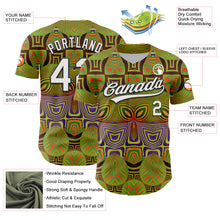 Load image into Gallery viewer, Custom Olive White-Black 3D Pattern Design Black History Month Authentic Salute To Service Baseball Jersey