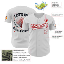 Load image into Gallery viewer, Custom White Red 3D Love Heart Valentine's Day Authentic Baseball Jersey