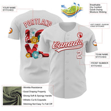 Load image into Gallery viewer, Custom White Red 3D Love Heart Valentine's Day Authentic Baseball Jersey