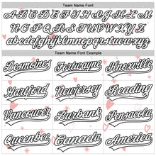 Load image into Gallery viewer, Custom White Black Pinstripe Black 3D Love Heart Valentine's Day Authentic Baseball Jersey