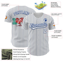 Load image into Gallery viewer, Custom White Royal Pinstripe Royal 3D Love Heart Valentine's Day Authentic Baseball Jersey