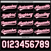 Load image into Gallery viewer, Custom Black White-Neon Pink 3D Love Heart Valentine's Day Authentic Baseball Jersey