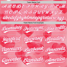 Load image into Gallery viewer, Custom Neon Pink White 3D Love Heart Valentine's Day Authentic Baseball Jersey