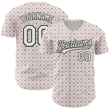 Load image into Gallery viewer, Custom White Black 3D Love Heart Valentine's Day Authentic Baseball Jersey