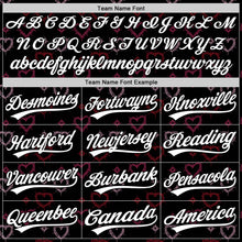 Load image into Gallery viewer, Custom Black White 3D Love Heart Valentine's Day Authentic Baseball Jersey