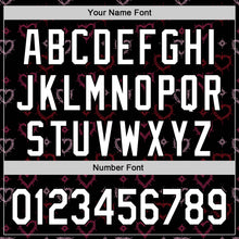 Load image into Gallery viewer, Custom Black White 3D Love Heart Valentine's Day Authentic Baseball Jersey