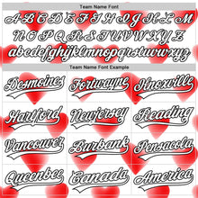 Load image into Gallery viewer, Custom White Black 3D Love Heart Valentine's Day Authentic Baseball Jersey