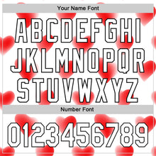 Load image into Gallery viewer, Custom White Black 3D Love Heart Valentine's Day Authentic Baseball Jersey