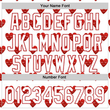Load image into Gallery viewer, Custom White Red 3D Love Heart Valentine's Day Authentic Baseball Jersey