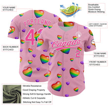 Load image into Gallery viewer, Custom Light Pink Pink-White 3D Love Heart Valentine's Day Authentic Baseball Jersey