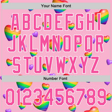 Load image into Gallery viewer, Custom Light Pink Pink-White 3D Love Heart Valentine's Day Authentic Baseball Jersey