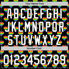 Load image into Gallery viewer, Custom Black White 3D Love Heart Valentine's Day Authentic Baseball Jersey