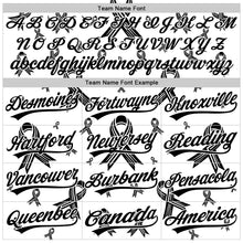 Load image into Gallery viewer, Custom White Black 3D Skin Cancer Ribbon Authentic Baseball Jersey