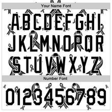 Load image into Gallery viewer, Custom White Black 3D Skin Cancer Ribbon Authentic Baseball Jersey