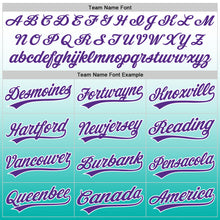 Load image into Gallery viewer, Custom White Purple-Aqua 3D Testicular Cancer Ribbon Authentic Baseball Jersey