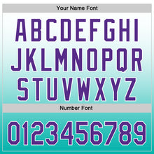 Load image into Gallery viewer, Custom White Purple-Aqua 3D Testicular Cancer Ribbon Authentic Baseball Jersey