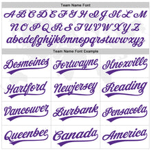 Load image into Gallery viewer, Custom White Purple 3D Thyroid Cancer Ribbon Authentic Baseball Jersey