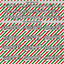 Load image into Gallery viewer, Custom White Black Red-Kelly Green 3D Funny Christmas Authentic Baseball Jersey