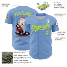 Load image into Gallery viewer, Custom Light Blue Neon Green-White 3D Funny Christmas Authentic Baseball Jersey