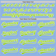 Load image into Gallery viewer, Custom Light Blue Neon Green-White 3D Funny Christmas Authentic Baseball Jersey