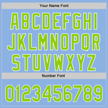 Load image into Gallery viewer, Custom Light Blue Neon Green-White 3D Funny Christmas Authentic Baseball Jersey