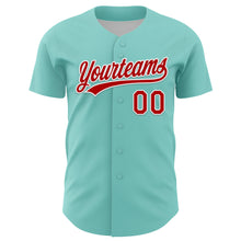 Load image into Gallery viewer, Custom Ice Blue Red-White 3D Funny Christmas Authentic Baseball Jersey