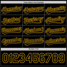 Load image into Gallery viewer, Custom Black Gold Kelly Green-Red 3D Funny Christmas Authentic Baseball Jersey